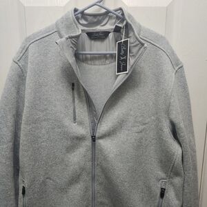 Bobby Jones Men's Graphite Heather Performance Fleece.  Full Zip.